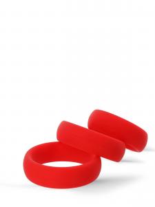 Rude Rider Silicone 3-Ring-Set Red